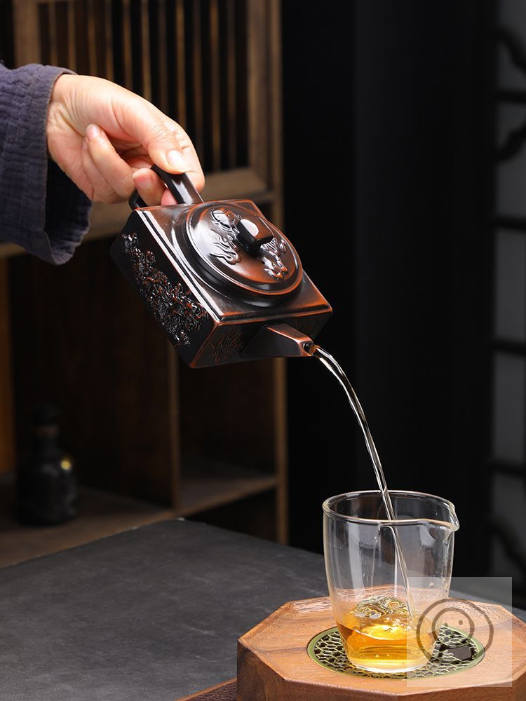 祥龍四方壺 紫砂壺 精品手工紫陶茶壺