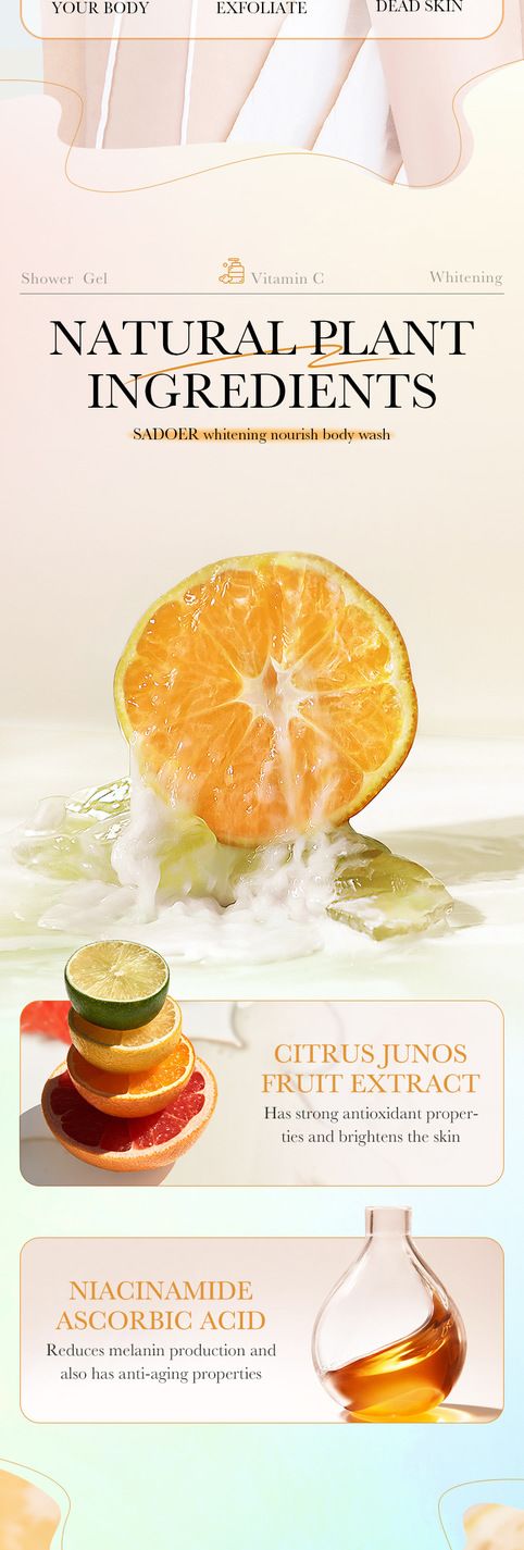 SADOER維他命C沐浴露大瓶520ml 美白滋潤保濕