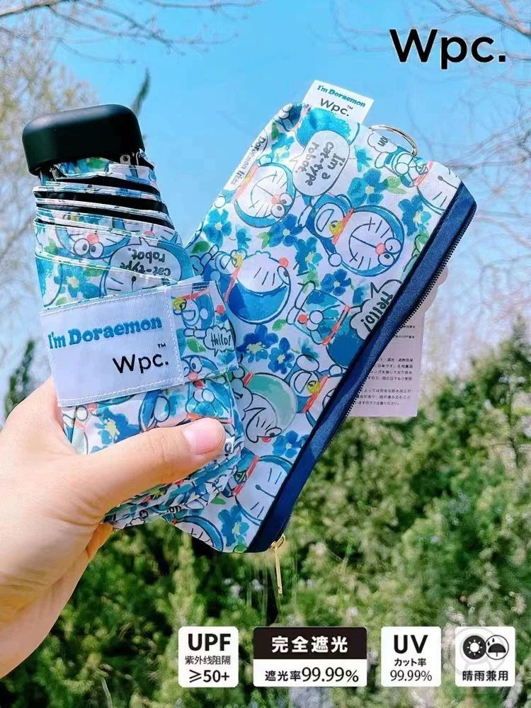 日本WPC聯名多啦A夢太陽傘 女士防紫外綫雨傘 口袋傘