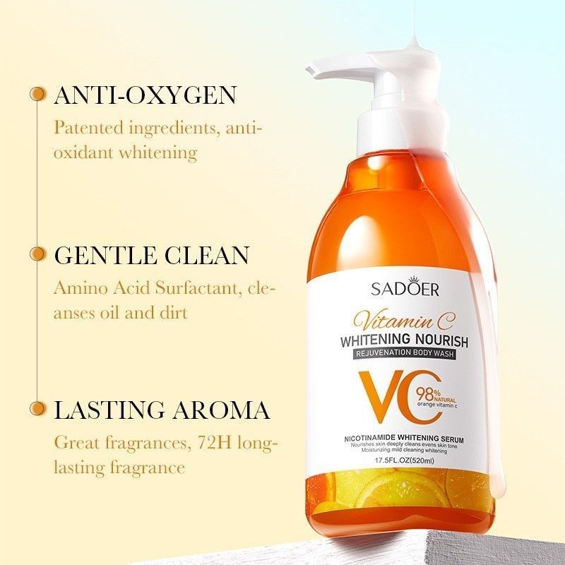 SADOER維他命C沐浴露大瓶520ml 美白滋潤保濕