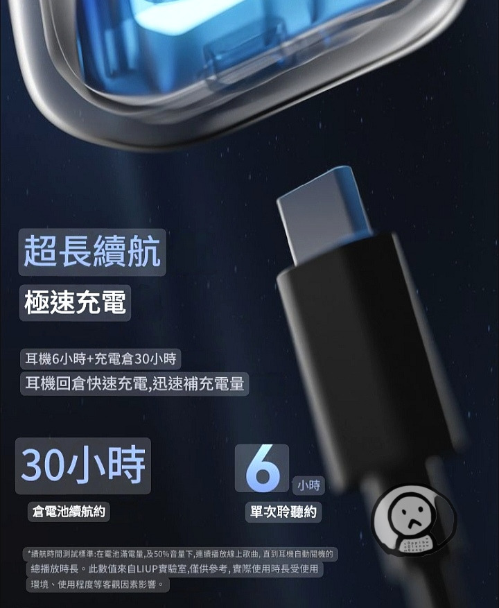 LIUP夜光流沙藍牙耳機 千元音質 長續航降噪遊戲無綫耳機