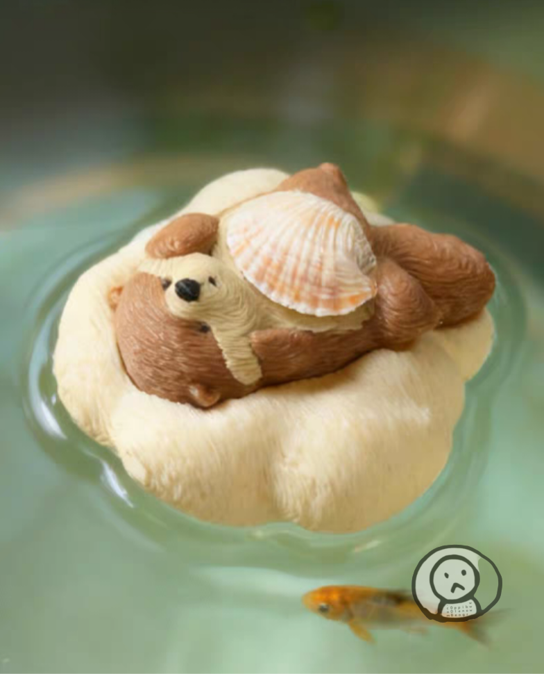 可愛小水獺漂公仔 魚缸裝飾造景