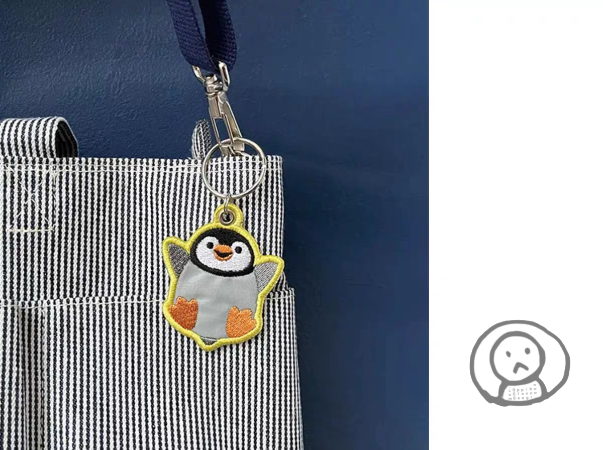 日本DECOL海洋動物企鵝海豹螢光刺繡鎖匙扣