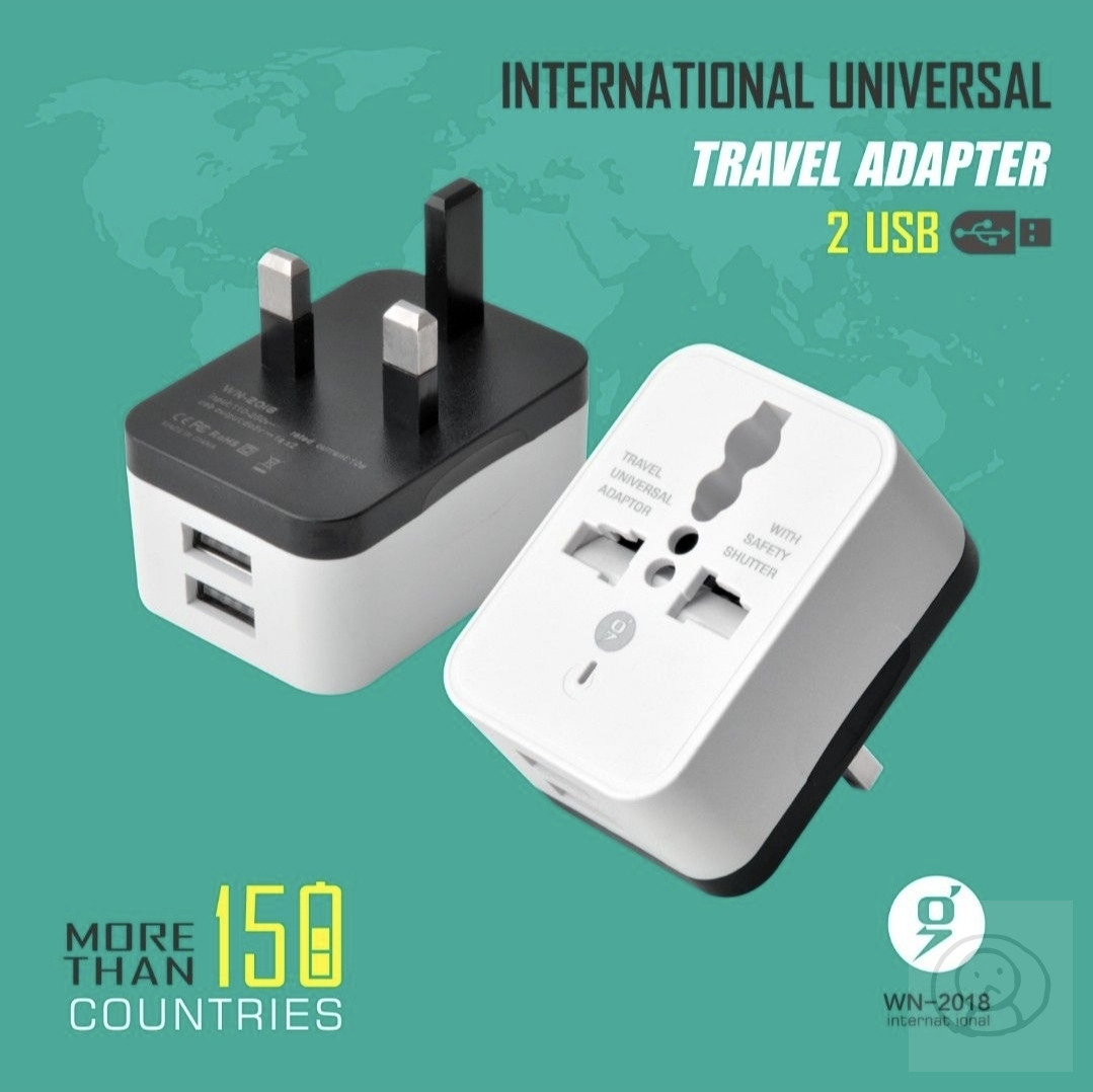 WN-2018 雙 USB 旅行充電器電源轉接器插座 轉換頭