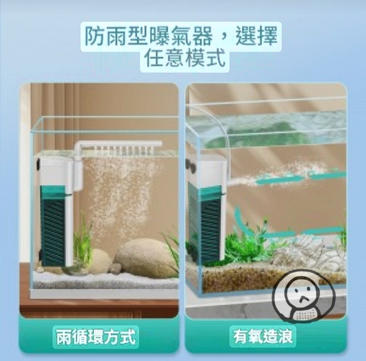 小型魚缸過濾器 超靜音迷你三合一 循環系統 龜缸魚缸淨水增氧泵