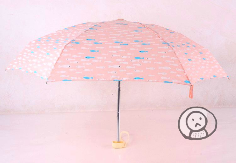 粉紅小魚五折雨傘 超輕晴雨傘 折傘 女士一人傘