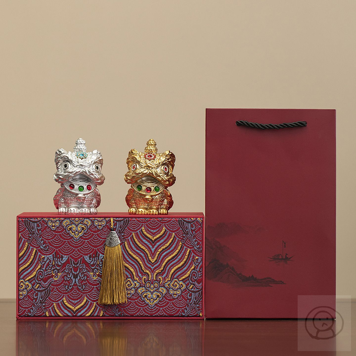 中國舞獅擺件 傳統工藝樹脂製成 裝飾品/禮品