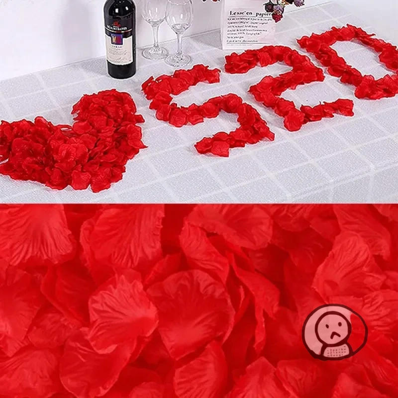 100片人造玫瑰花瓣 浪漫婚禮房間裝飾派對假花瓣