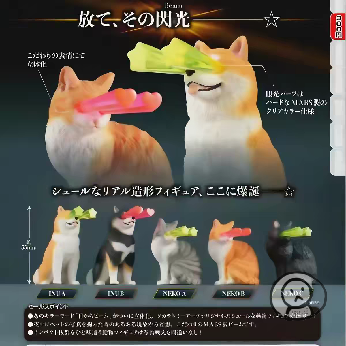 貓咪 兩眼發射光束 眼冒星光 柴犬橘貓 收藏擺件扭蛋
