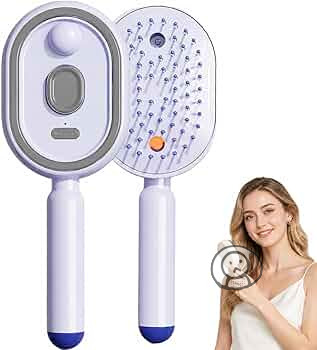 電動蒸氣美髮梳，女款電動噴霧氣墊梳，可充電噴霧美髮梳