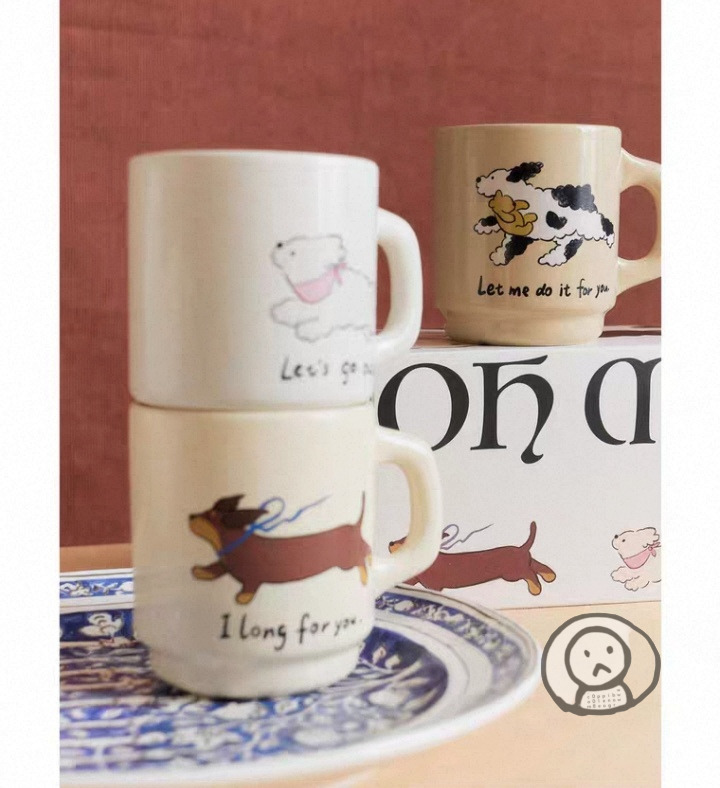 Oh my dog 原創可愛小狗馬克杯 陶瓷咖啡杯 水杯