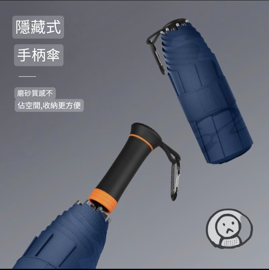 BETWEEN BLACK AND WHITE ,飛鳥遠山個性圖案魔術隱藏手柄晴雨傘 男士專用 330g 防紫外線 口袋傘