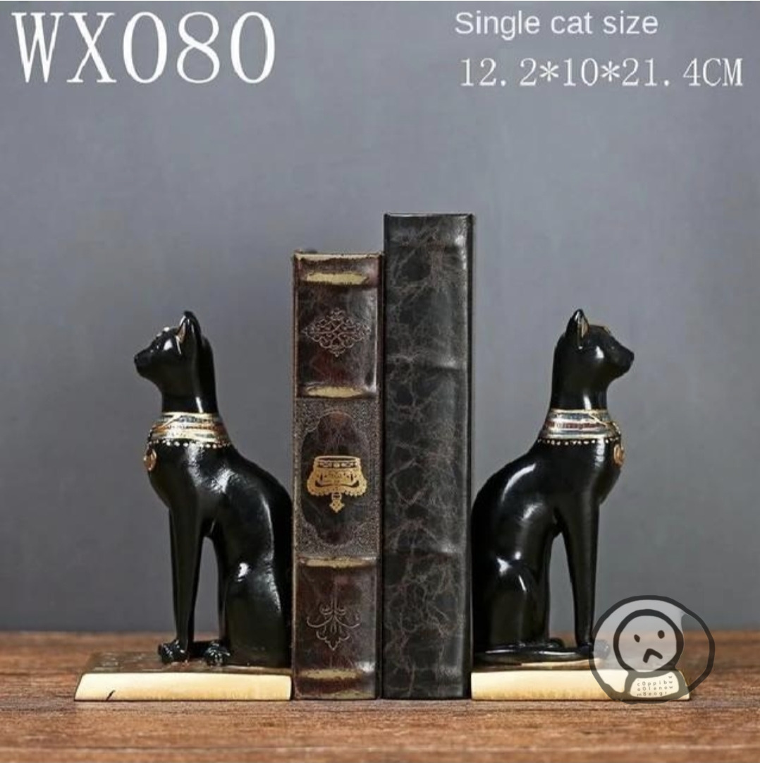 埃及貓書立復古書立 書檔 擺件簡約歐式書架書桌飾品