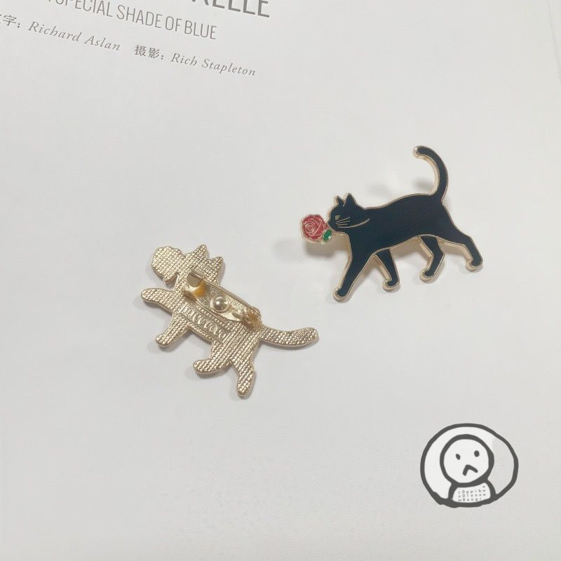玫瑰花貓咪金屬胸針 別針 衣服手袋飾品配件（複製）