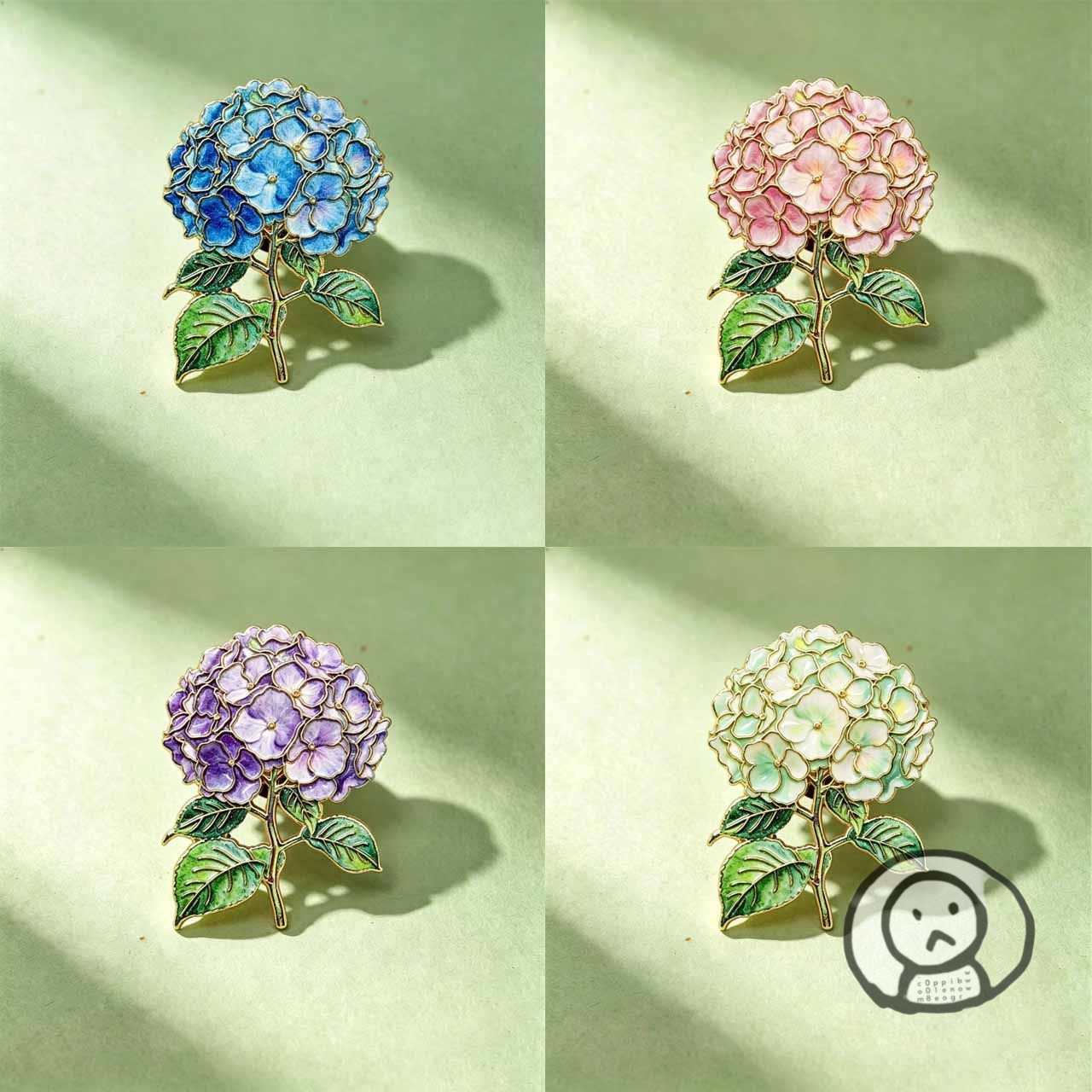繡球花金屬胸針 別針 衣服手袋飾品配件