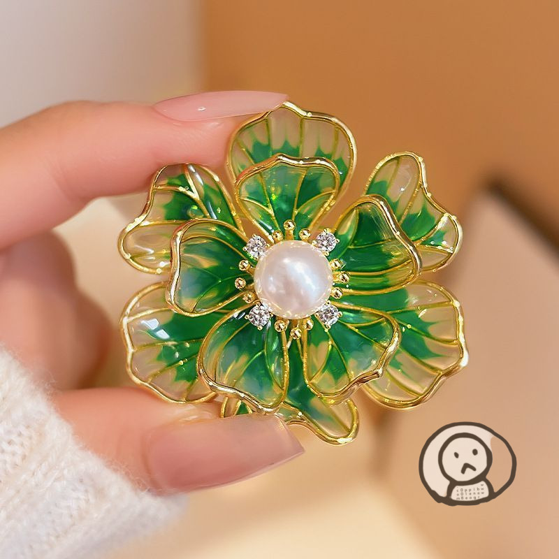 中式牡丹花金屬胸針 別針 絲巾扣 衣服手袋飾品