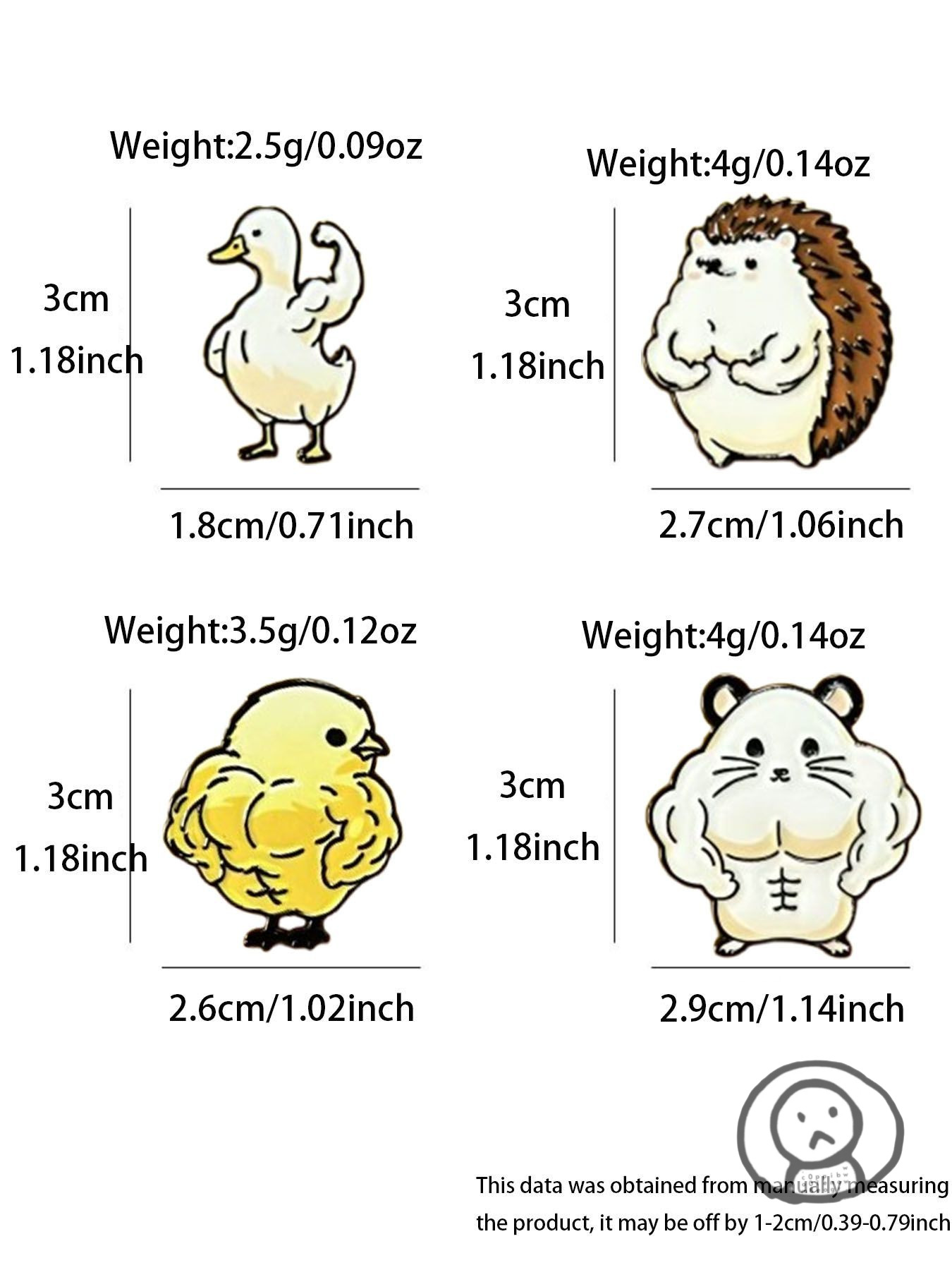 大隻肌肉動物胸針 別針 可愛配件飾品