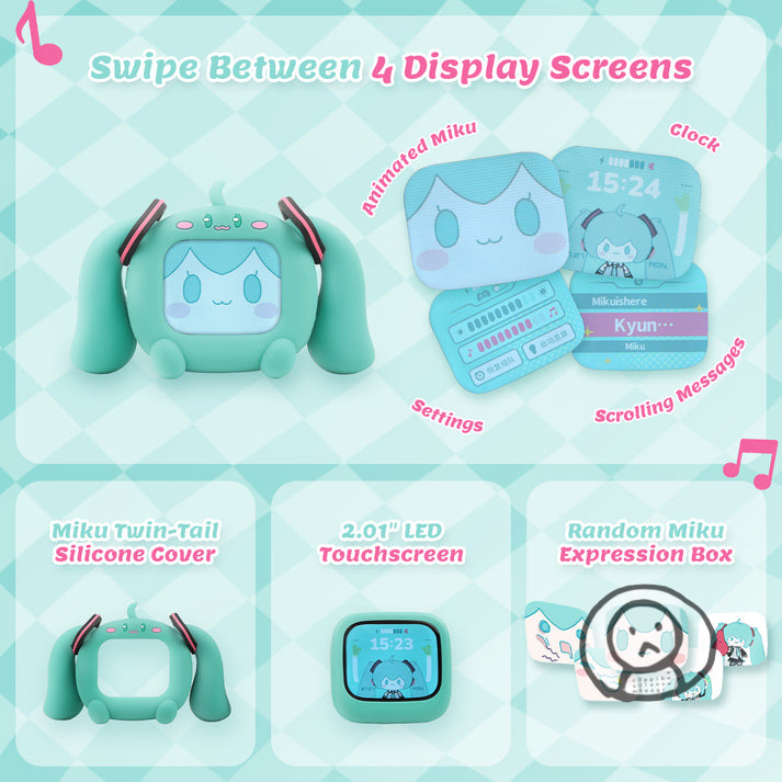 初音未來 CUBE FACE 智能屏真無線藍牙耳機
