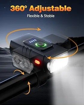 【強效續航】雙 T6 LED 自行車前燈  電量顯示  USB可充電單車燈