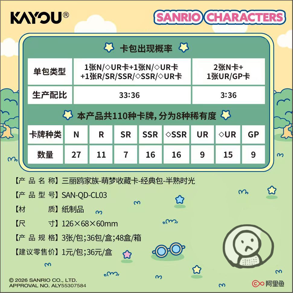 三麗鷗家族萌夢收藏卡經典包第3彈——半熟時光
