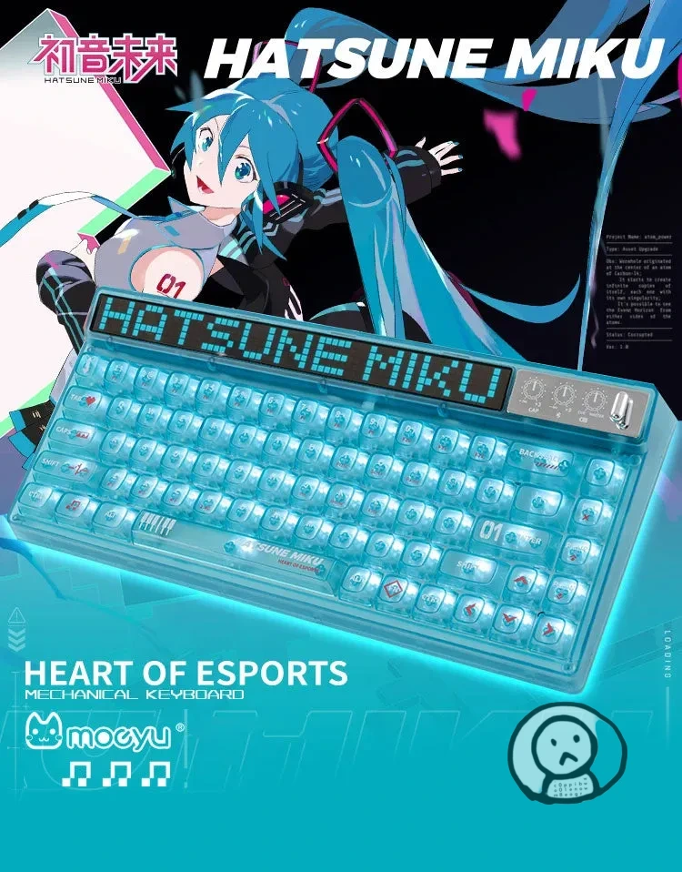 初音未來電競之心冰藍無線藍牙鍵盤