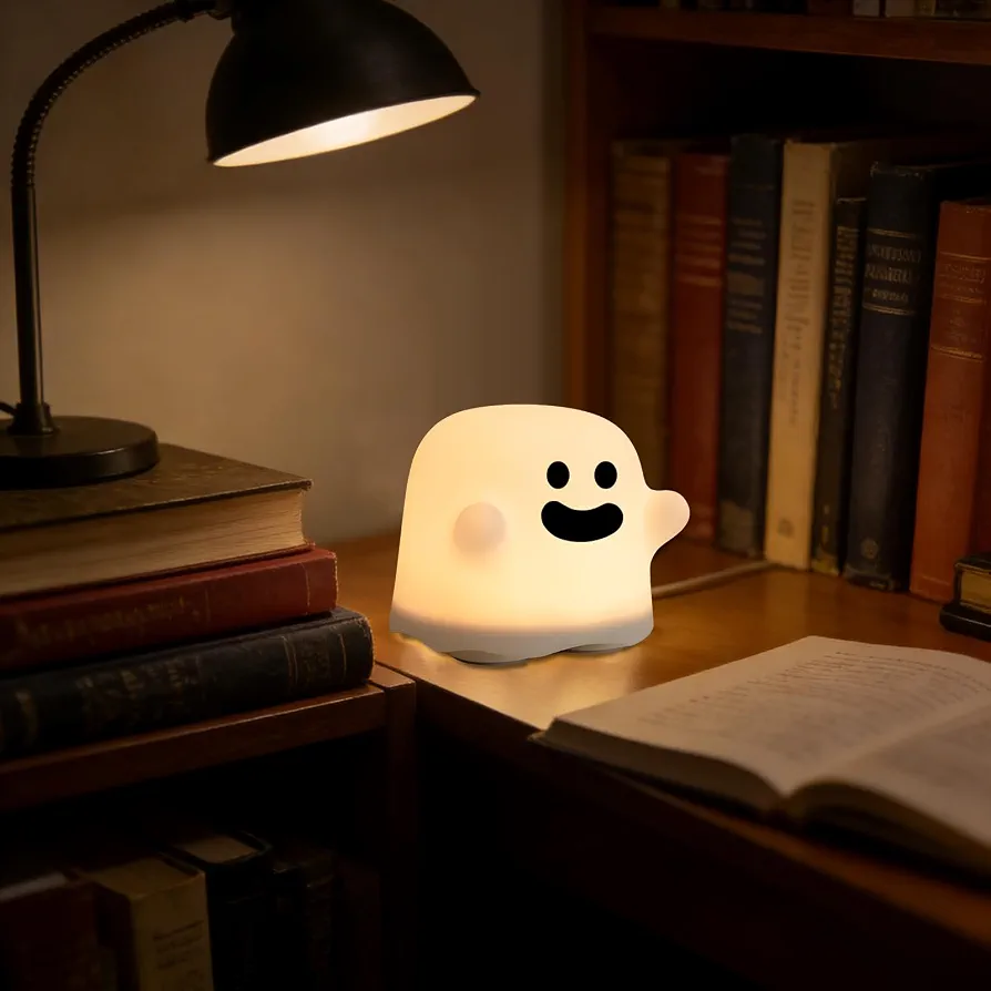 aibo 療癒系可愛小幽靈 LED 夜燈 USB充電式