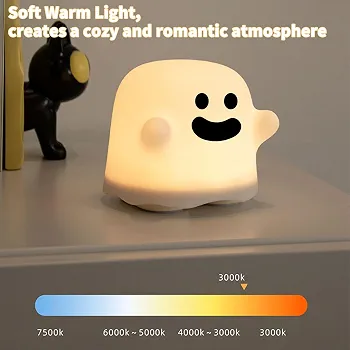 aibo 療癒系可愛小幽靈 LED 夜燈 USB充電式